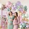 157pcs Pastel Pink and Purple Balloon Arch Garland Kit, Pink Purple Teal Light Green Nude Metallic Gold Latex Balloons for Baby Shower Spring Garden Tea Party Decorations